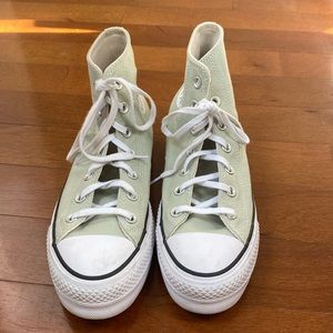 Sage Green Platform Converse